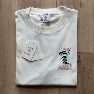 XXL Casablanca Men's Frosty Mountain Screen Print T-Shirt Cotton Relaxed Fit